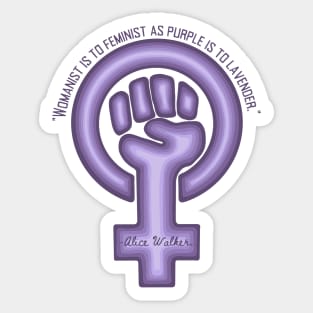 Feminist Symbol and Alice Walker Quote Sticker